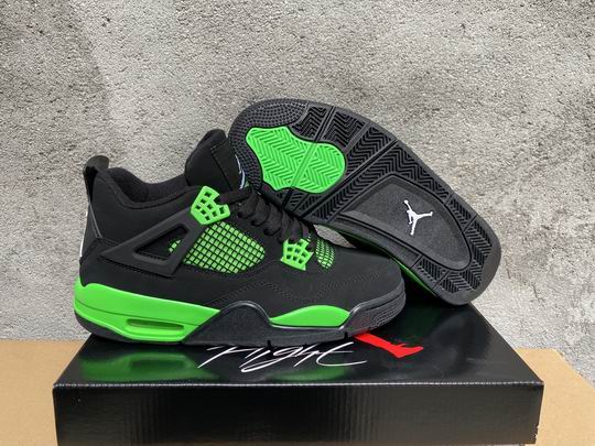 Air Jordan 4 Retro Black Green Men's Women's Basketball Shoes AJ4-23